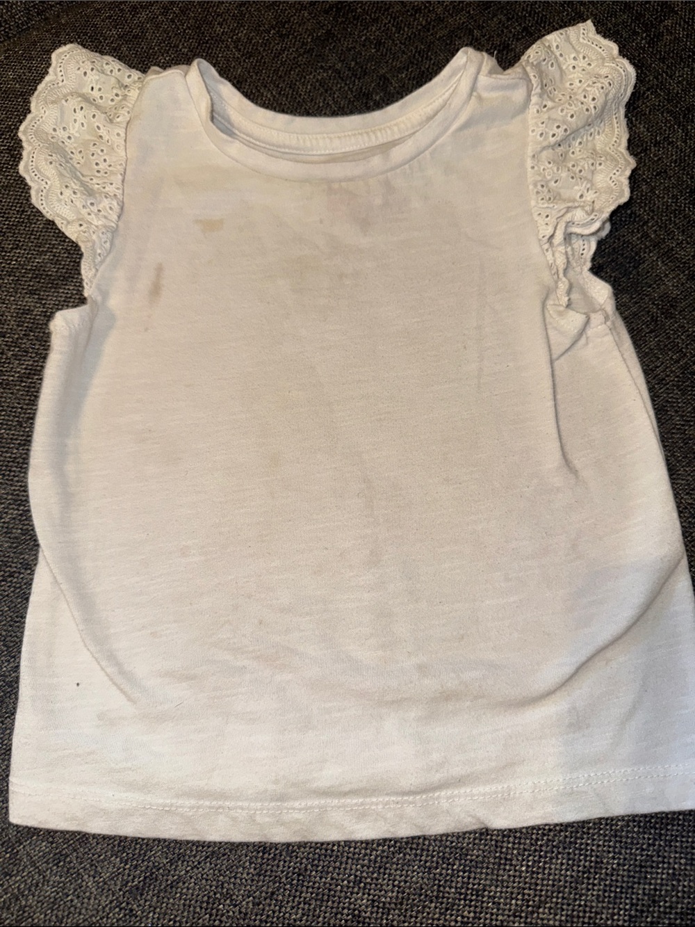 White Eyelet Sleeve Kids Top
